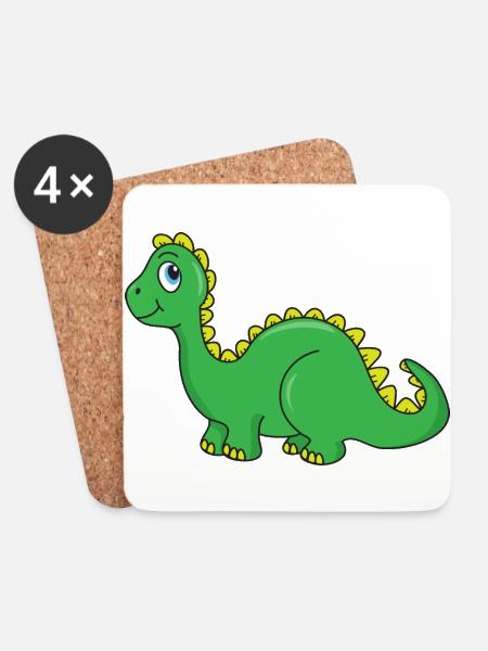 Dinosaurier - Untersetzer (4er-Set) - Weiß