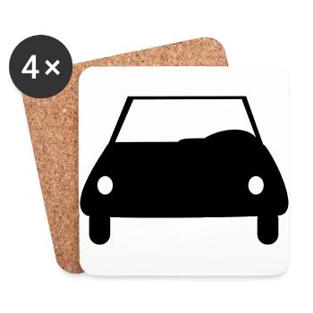 Car Auto Auto Car Auto Car Car Driver - Coasters (set of 4) - white - Front