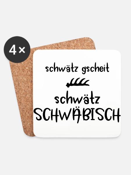 Schwätz gscheit, schwätz Schwäbisch Geschenk - Untersetzer (4er-Set) - Weiß