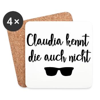Claudia ne les connaît pas non plus - chemise - Dessous de verre (lot de 4) - blanc - Devant