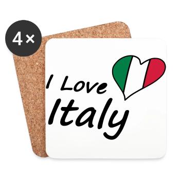 I Love Italy - Coasters (set of 4) - white - Front