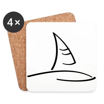 Windsurfen / wind surfing (1c) - Coasters (set of 4) - white - Front
