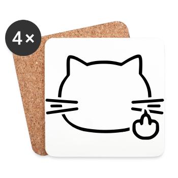 - Kater, fuck - Untersetzer (4er-Set) - Weiß - Vorne