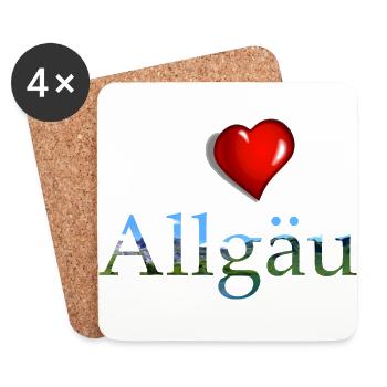 i love allgaeu, Allgäu, Ich liebe das Allgäu - Untersetzer (4er-Set) - Weiß - Vorne