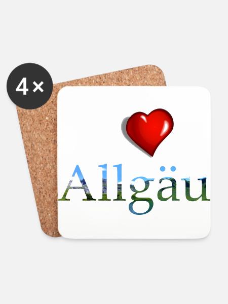 i love allgaeu, Allgäu, Ich liebe das Allgäu - Untersetzer (4er-Set) - Weiß