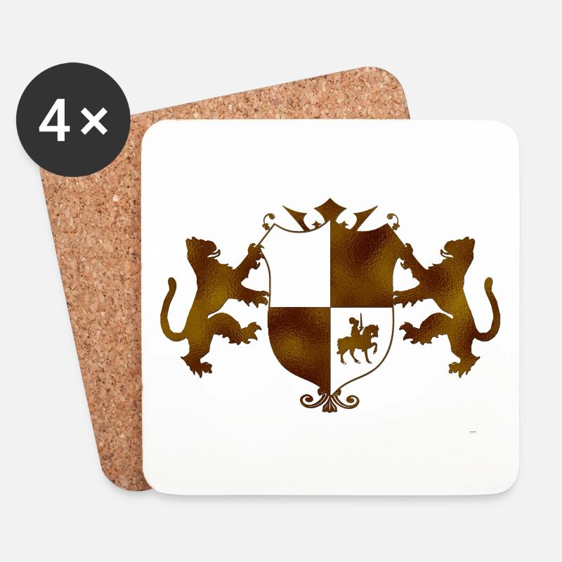 Goldenes Wappen - Untersetzer (4er-Set) - Weiß