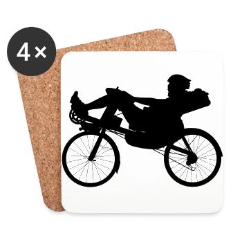 Liegerad Liegefahrrad Fahrrad Radsport Zweirad - Untersetzer (4er-Set) - Weiß - Vorne