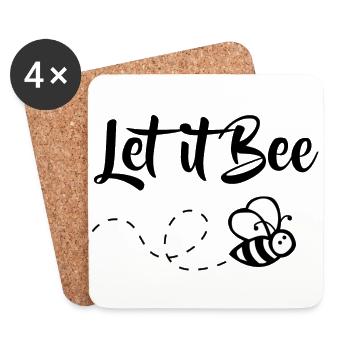 Biene - Bienchen - Flug - Let It Bee! - Untersetzer (4er-Set) - Weiß - Vorne