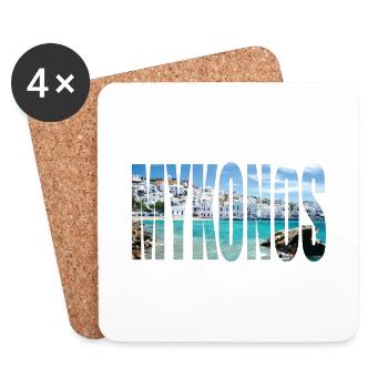 MYKONOS GREECE - Coasters (set of 4) - white - Front