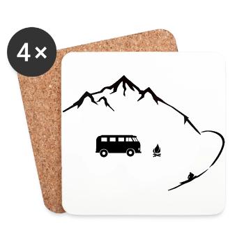 vie Surfer - Dessous de verre (lot de 4) - blanc - Devant