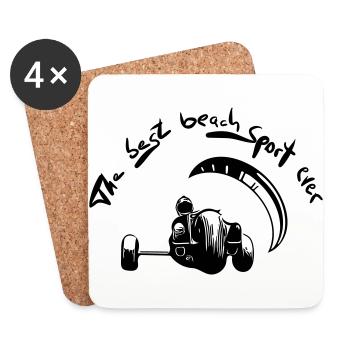 Kitebuggy best beach sport ever - Coasters (set of 4) - white - Front