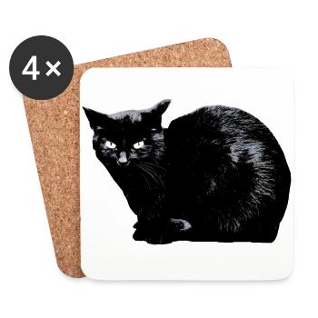 La nuit, tous les chats sont noirs - Dessous de verre (lot de 4) - blanc - Devant
