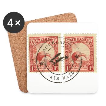 Kiwi stamps - Coasters (set of 4) - white - Front