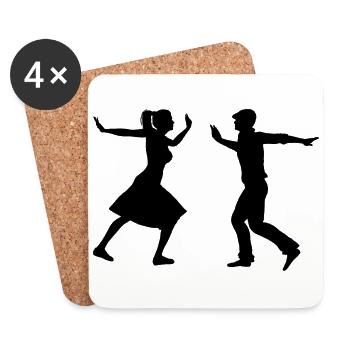 Lindy Hop Swing Tanzen Geschenk Tanz Shag Boogie - Untersetzer (4er-Set) - Weiß - Vorne