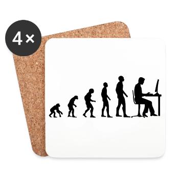Evolution Gamer PC Video Games Computer - Black - Coasters (set of 4) - white - Front