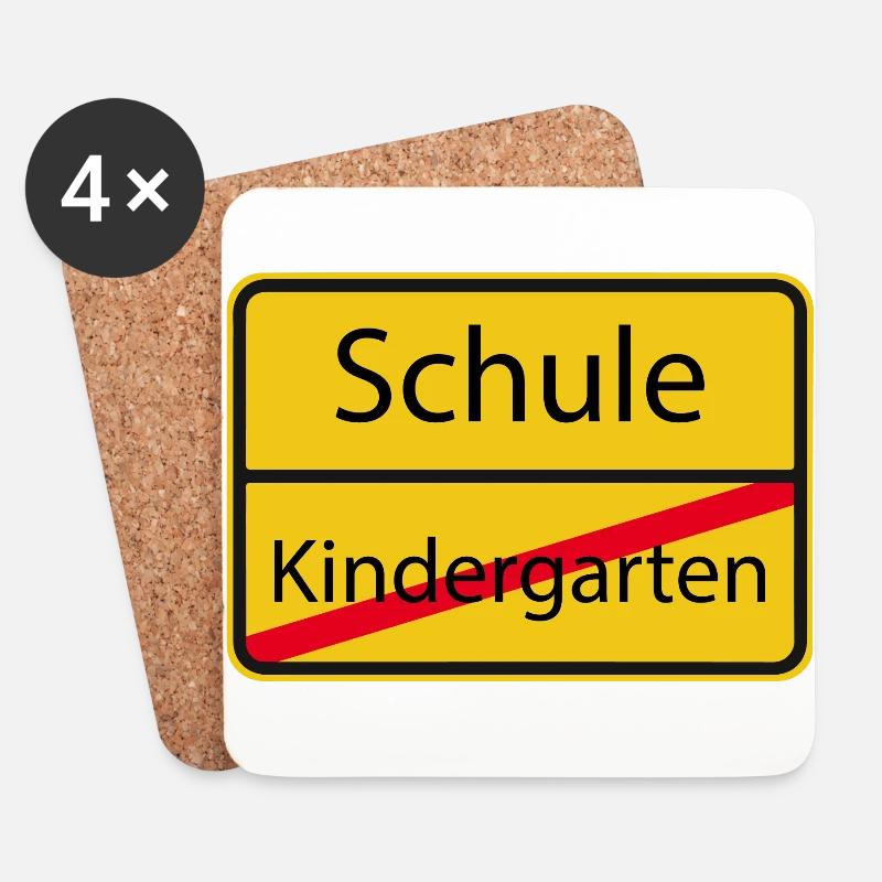 Schule Kindergarten Schulfrei Ferien Endlich - Untersetzer (4er-Set) - Weiß