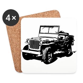 AVM Jeep 4x4 - VECTOR - MULTICOLOR DESIGN - Coasters (set of 4) - white - Front