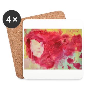 Original Art Print "Redhead" - Coasters (set of 4) - white - Front