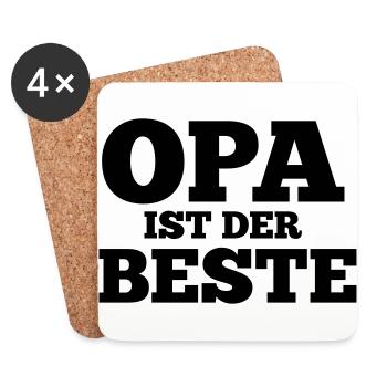 Lustiger Spruch für Opa Geschenkidee - Untersetzer (4er-Set) - Weiß - Vorne