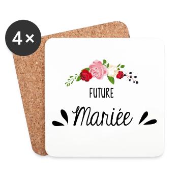 Future mariée - Dessous de verre (lot de 4) - blanc - Devant