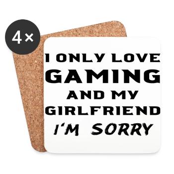 Ich liebe Gaming und meine Freundin Gamer Freund - Untersetzer (4er-Set) - Weiß - Vorne