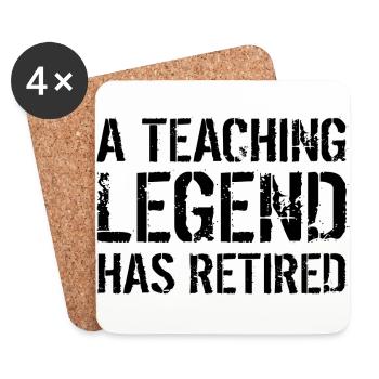 Ruhestand Lehrer Ruhestand Geschenk Lehre Legende - Untersetzer (4er-Set) - Weiß - Vorne
