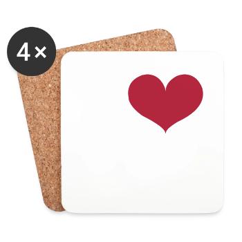 I Love Java - Dessous de verre (lot de 4) - blanc - Devant