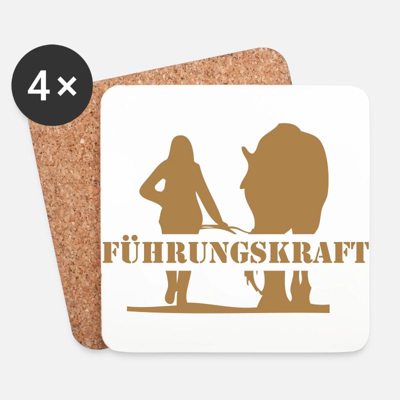 Pferd führen - Untersetzer (4er-Set) - Weiß