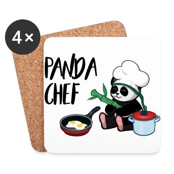 Panda Koch - Dessous de verre (lot de 4) - blanc - Devant