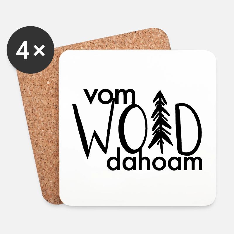 Vom Woid dahoam - Untersetzer (4er-Set) - Weiß