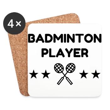 Badminton / Badminton Player / Birdie / Sport - Coasters (set of 4) - white - Front