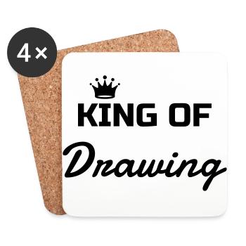 Dessin / Dessinateur / Drawing / Drawer - Dessous de verre (lot de 4) - blanc - Devant