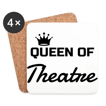 Theater / Theatre / Theaterleute / Schauspieler - Untersetzer (4er-Set) - Weiß - Vorne