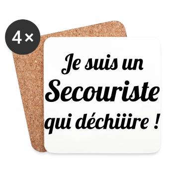 Secourisme / Secouriste / Secours / Secourir - Dessous de verre (lot de 4) - blanc - Devant