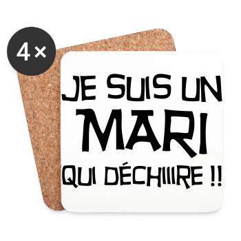 Marriage Wedding Husband Mari Love Mariage Ehemann - Coasters (set of 4) - white - Front
