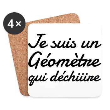 Surveyor / Vermesser / Géomètre / Topographer - Coasters (set of 4) - white - Front