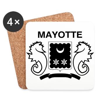 Mayotte / 976 / Comores / Maoré - Coasters (set of 4) - white - Front