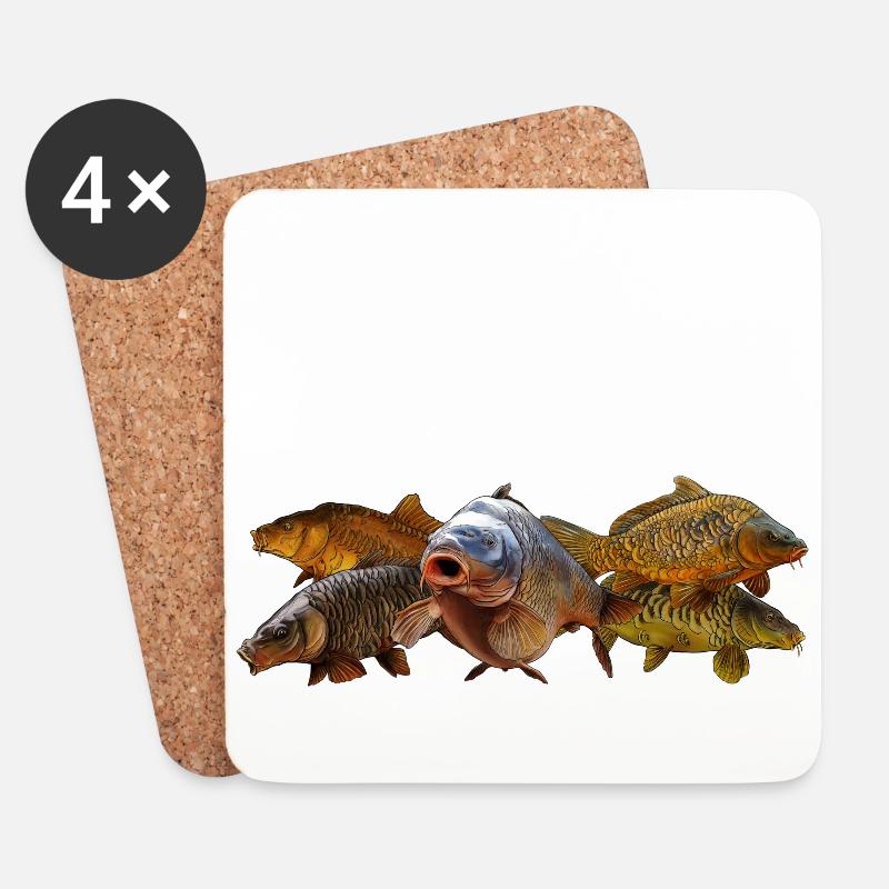 Karpfenbande - Untersetzer (4er-Set) - Weiß