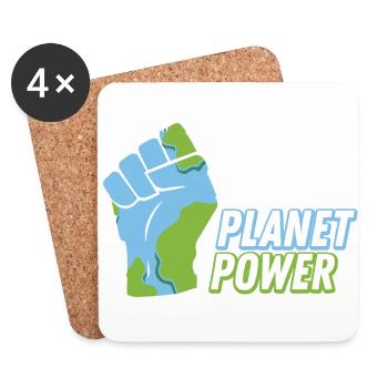 PLANET POWER - Untersetzer (4er-Set) - Weiß - Vorne