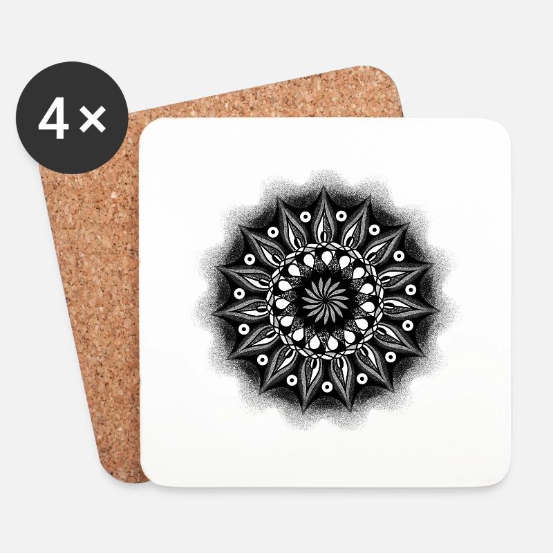 Mandala - Coasters (set of 4) - white