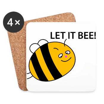 Funny bee - Coasters (set of 4) - white - Front
