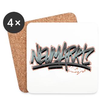 Neumarkt style graffiti gift style street art - Coasters (set of 4) - white - Front