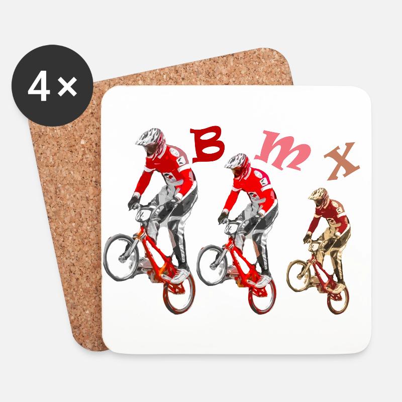 bmx - Untersetzer (4er-Set) - Weiß