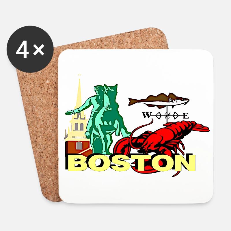 Boston - Untersetzer (4er-Set) - Weiß
