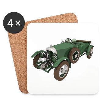 Belle voiture classique, voiture, voiture - Dessous de verre (lot de 4) - blanc - Devant