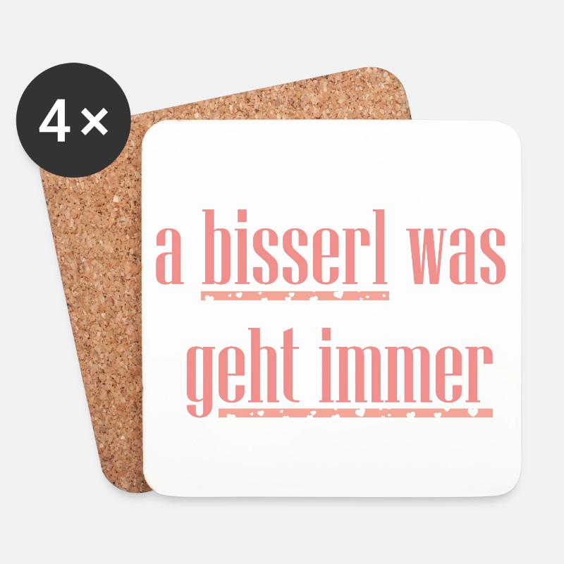 a bisserl was geht immer rosa - Untersetzer (4er-Set) - Weiß