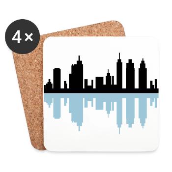 toits de la ville - Dessous de verre (lot de 4) - blanc - Devant