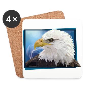 Bald eagle - Coasters (set of 4) - white - Front