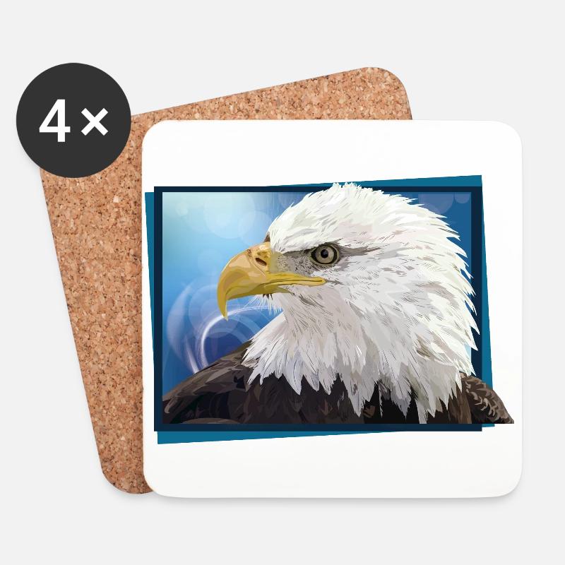 Weißkopfseeadler - Untersetzer (4er-Set) - Weiß