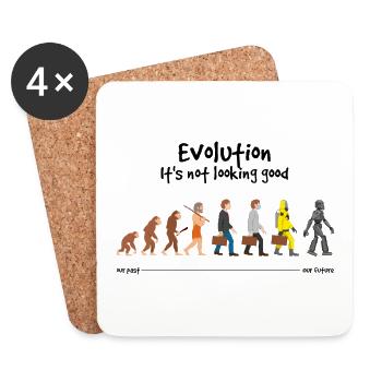Evolution Es sieht nicht gut aus - Untersetzer (4er-Set) - Weiß - Vorne